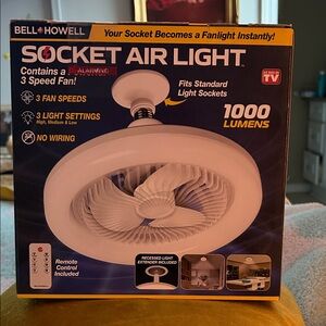 Bell + Howell Socket Air Light with Fan Never Out Of Box